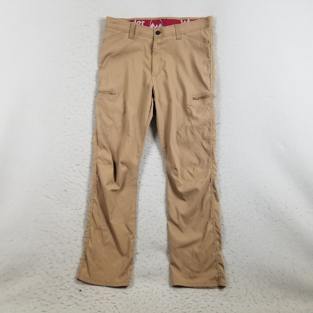 Wrangler Pants Mens 38x32 Beige Outdoor Series Cargo Straight Stretch Travel